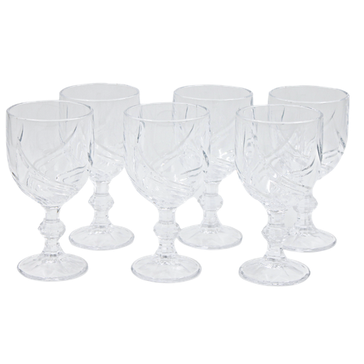 [1530587] Juego de 6 copas de vidrio decorado HSH 300 ml Mod.GB042510HS