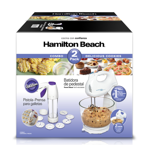 Combo batidora y prensa de galletas Hamilton Beach Delicious Cookies(ONE SHOT)