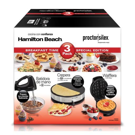 [635324] Combo batidora waflera y crepera Hamilton Beach Proctor Silex(BAJA)