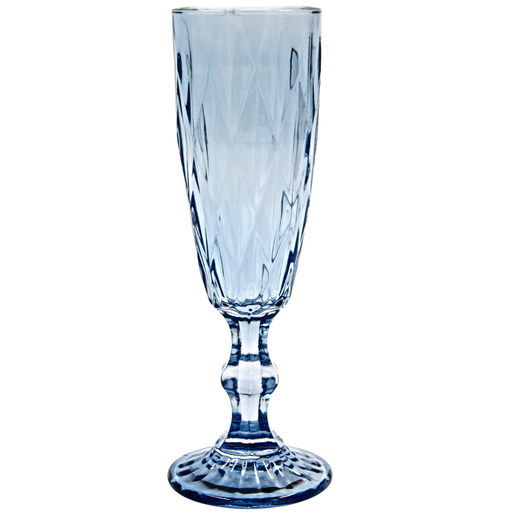 [1530619] Copa de vidrio flauta color azul claro 165 ml Home Sweet Home