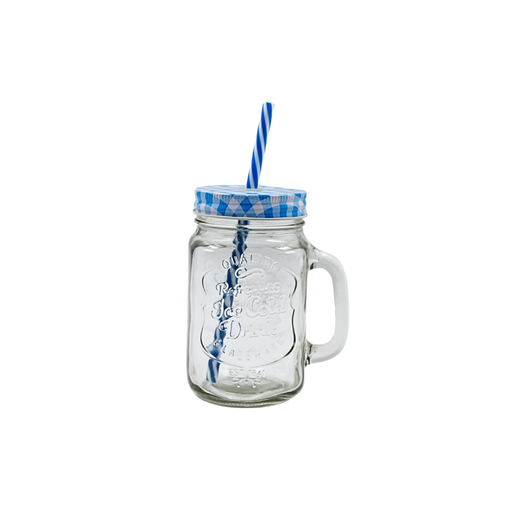 Mason Jar Labrado tapa mantel y popote 480 ml @