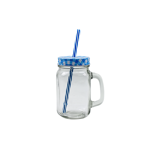 Mason Jar liso tapa y popote 480 ml@