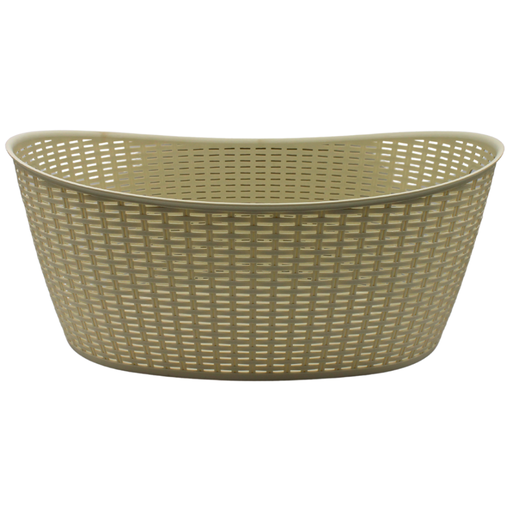 [1530740] Canasta para ropa de plástico con diseño rattan ovalo 40 l