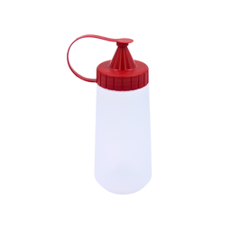 [1530764] Botella dispensadora de salsa 300 ml tapa roja de plástico