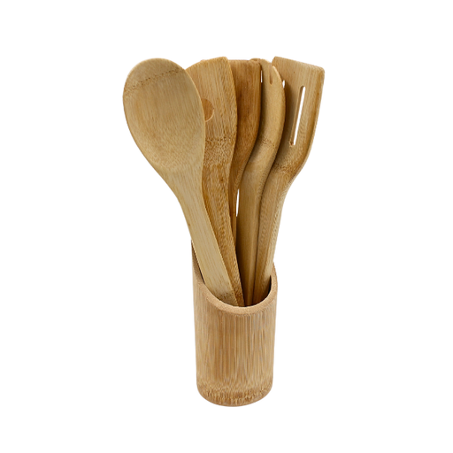 [249653] Set de utensilios de cocina bambú@
