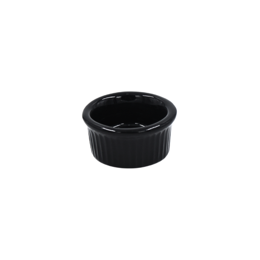 Ramekin Estriado 2 onzas Negro 7.5 cm