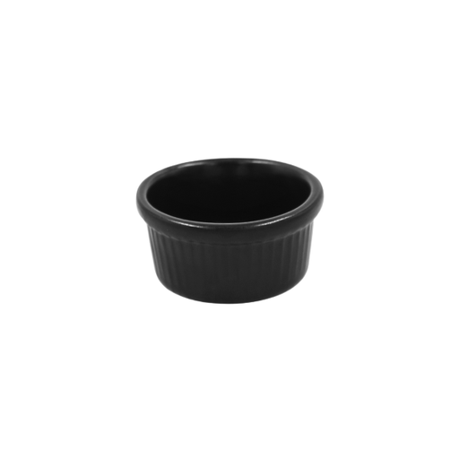 [16160455] Ramekin estriado 5 oz negro mate