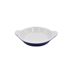 [16160542] Plato Huevo Fallido 7 oz Azul Cobalto/Blanco 17 cm