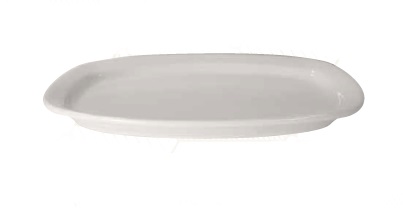 [16160750] Plato Rectangular Con Orejas De 35 Cm 13.5 Pulg Blanco