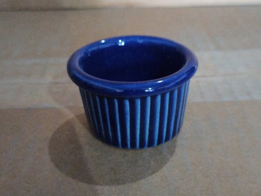 [16160929] Ramekin Estriado 1 Oz. Azul Cobalto
