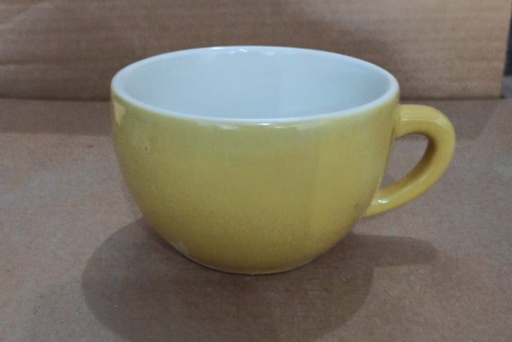 [16160954] Taza Latte Barista Cappucino 12 oz Mostaza/ Blanco