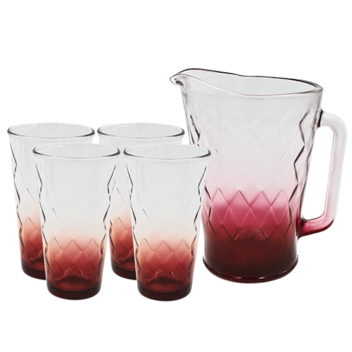 [1453592] Juego de agua Diamonds 5 piezas difuminado rojo  (One Shot)