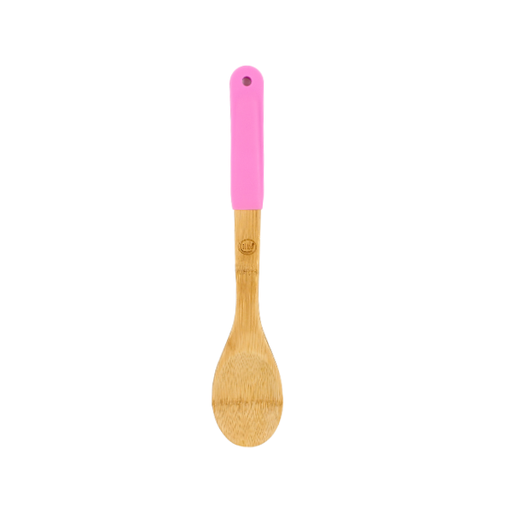 [1072840] Cuchara lisa bambú mango rosa@