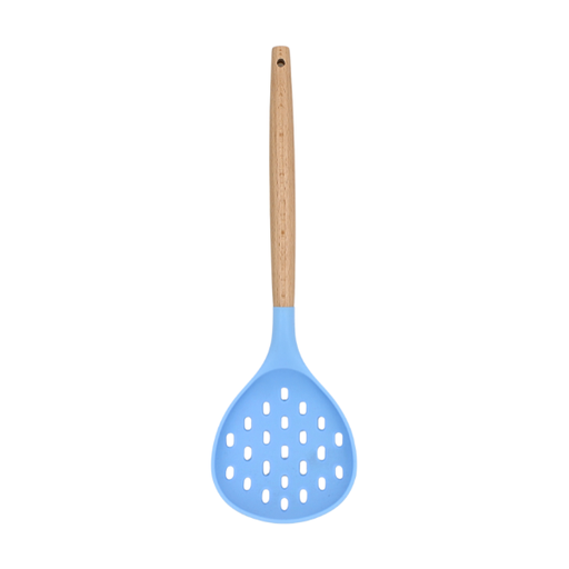 [9990006] Espumadera Rosa-Azul con mango de madera y punta de silicón@