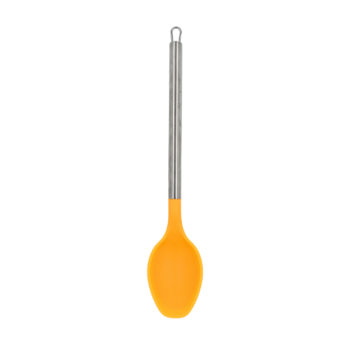 [9990016] Cuchara Naranja con mango de acero y punta de silicón@