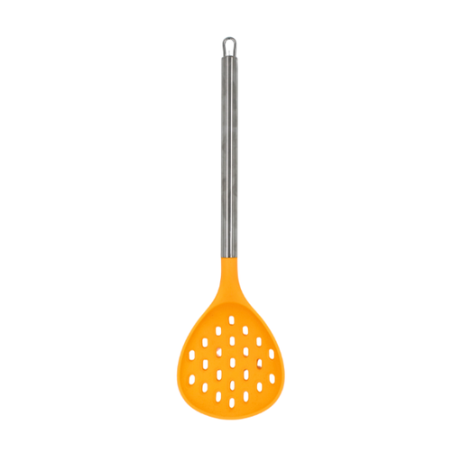 [9990020] Espumadera Naranja con mango de acero y punta de silicón@