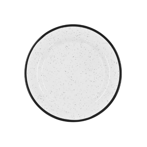 [5872102] Plato Ensalada melamina blanca con borde negro@