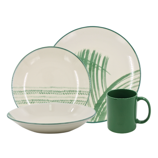 [1919622] Vajilla 16 piezas Trama Verde@