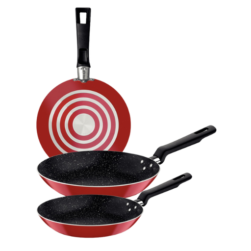 [5012272] Juego de sartenes Tramontina Roch Rojo 3 piezas @
