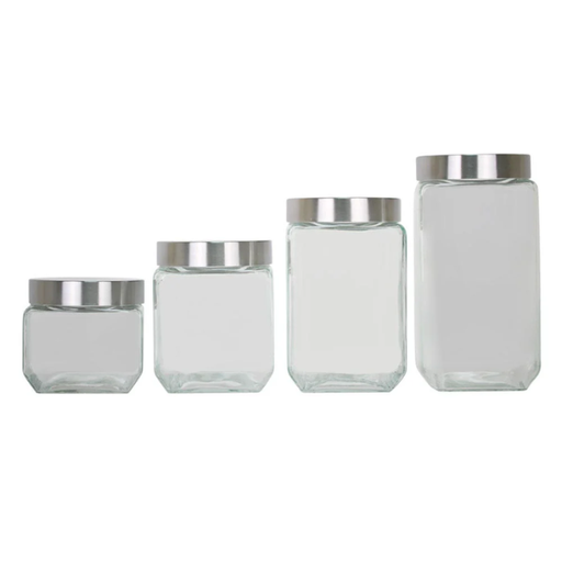 [9990264] Set de 4 recipientes de vidrio con tapa cromada MOD. ATA0526 (4)