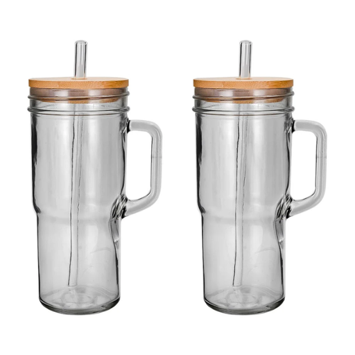 [9990266] Juego de 2 vasos con tapa y popote 700 ml vidrio Home Sweet Home ATH-924 (12)