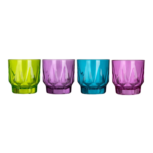 [3508340] Juego de 4 vasos de vidrio 250 ml Prisma Colors @