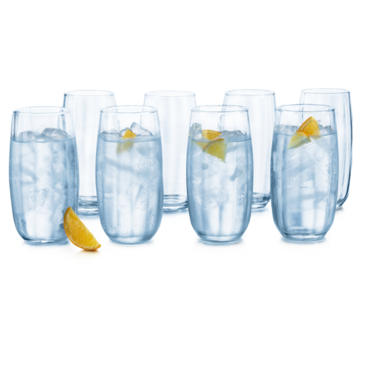 [3508347] Juego de 8 vasos de vidrio Santiago 500 ml azul Zafiro @