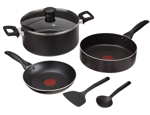 Batería de cocina 6 piezas T-fal Family Cook negra(BAJA)