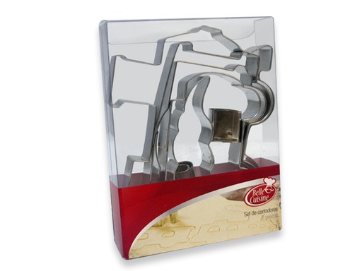 [4631385] Cortadores de galletas de acero inoxidable 8 piezas Tren (BAJA)