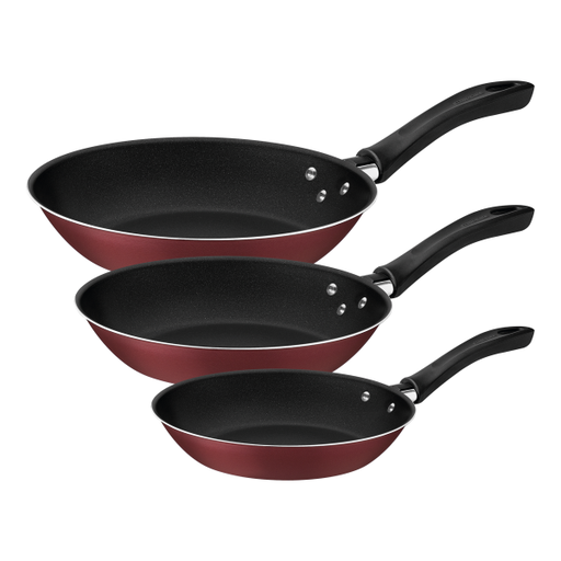 [501844] Juego de 3 sartenes Tramontina Linz Rojo