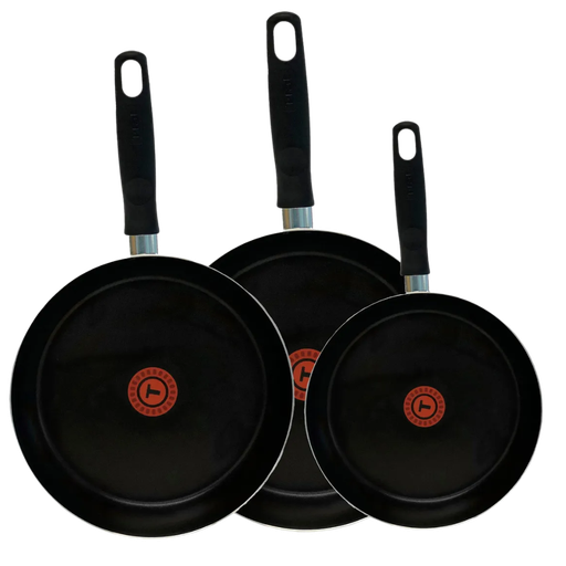 [11901272] Juego de 3 sartenes 20, 24 y 26 Negro Vital cm Kraft