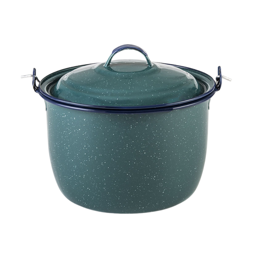 [3683181] Olla de peltre convexa con asa 22 cm Cinsa con tapa 6 litros Aqua(BAJA)