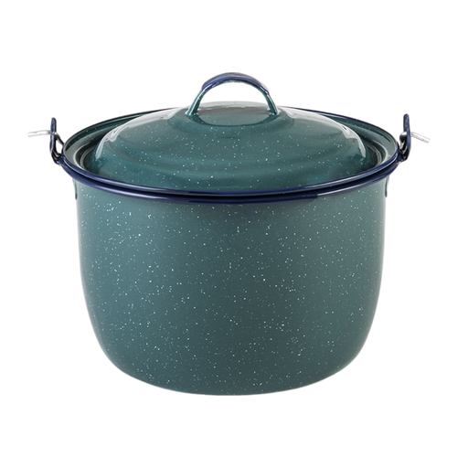 Olla de peltre convexa con asa 24 cm Cinsa con tapa Aqua Jaspeada(BAJA)