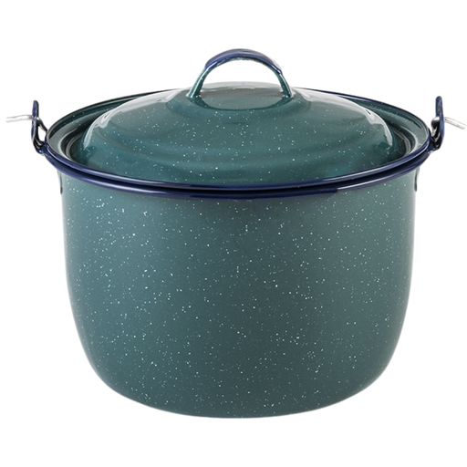 [3683189] Olla de peltre convexa con asa 34 cm Cinsa con tapa Aqua Jaspeada(BAJA)