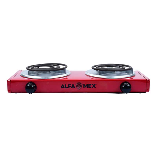 [1542106] Parrilla eléctrica roja doble resistencia con termostato B762