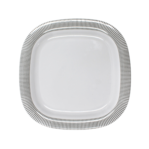 [1284323] Plato para ensalada cuadrado 10.5" 26 cm melamina Premium Elegantza Gris