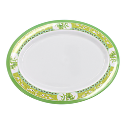 [1284126] Plato oval 12&quot; 30 cm melamina Bambú Verde Clorofila