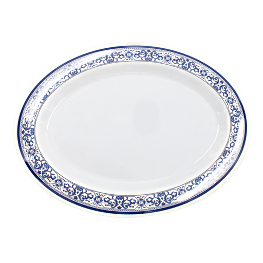 [1284356] Plato oval 12" 30 cm melamina talavera azul