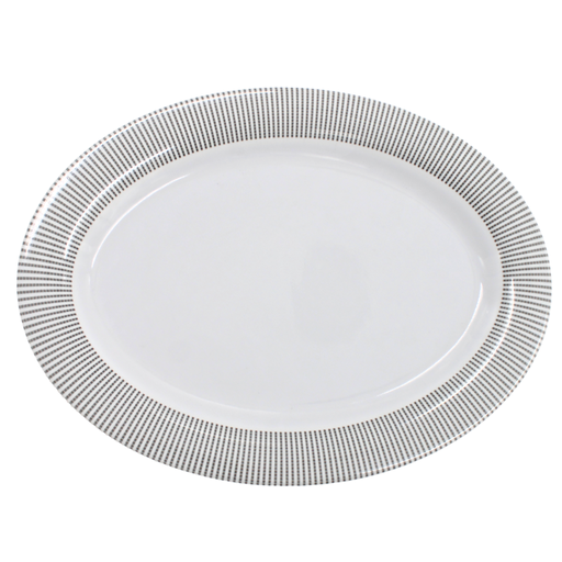 [1284320] Plato ovalado 12" 30 cm melamina Premium Elegantza Gris