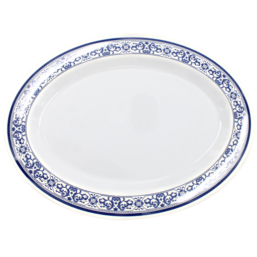 [1284357] Plato oval 14" melamina talavera azul
