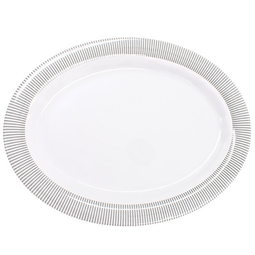 [1284321] Plato oval 14" 36 cm melamina Premium Elegantza Gris
