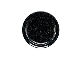 [3684390] Plato Plano de peltre negro brillante jaspeado 22 sin anillo