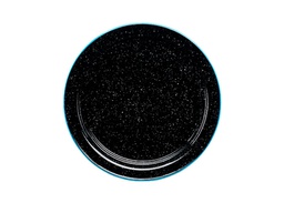 [3682339] Plato Plano de peltre 32 sin anillo Negro Brillante F/Azul(BAJA)