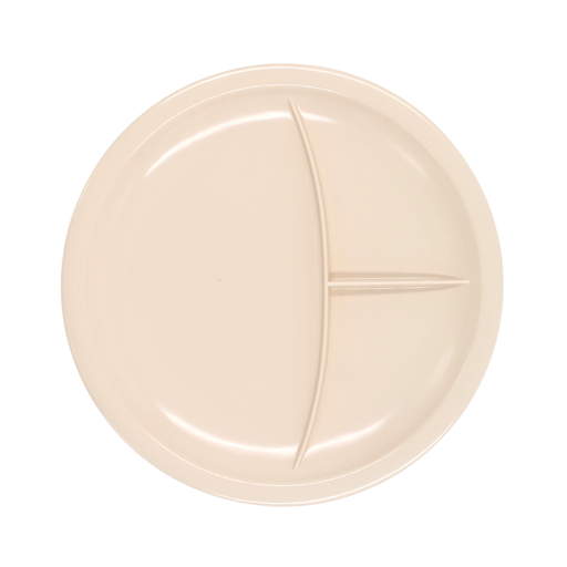 [1162500] Plato redondo 3 divisiones Melamina Beige
