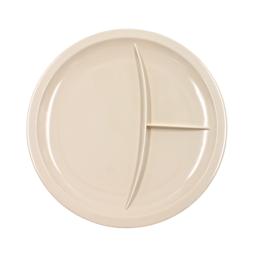 [1284109] Plato trinche con 3 divisiones 10" 25 cm melamina beige