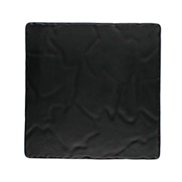 [1162624] Plato cuadrado Rivoli 25 cm melamina negra mate con textura