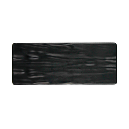 [1162629] Platón rectangular 25 x 10 cm melamina negra mate con textura