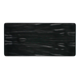 [1162628] Platón rectangular 30 x 14 cm melamina negra mate con textura
